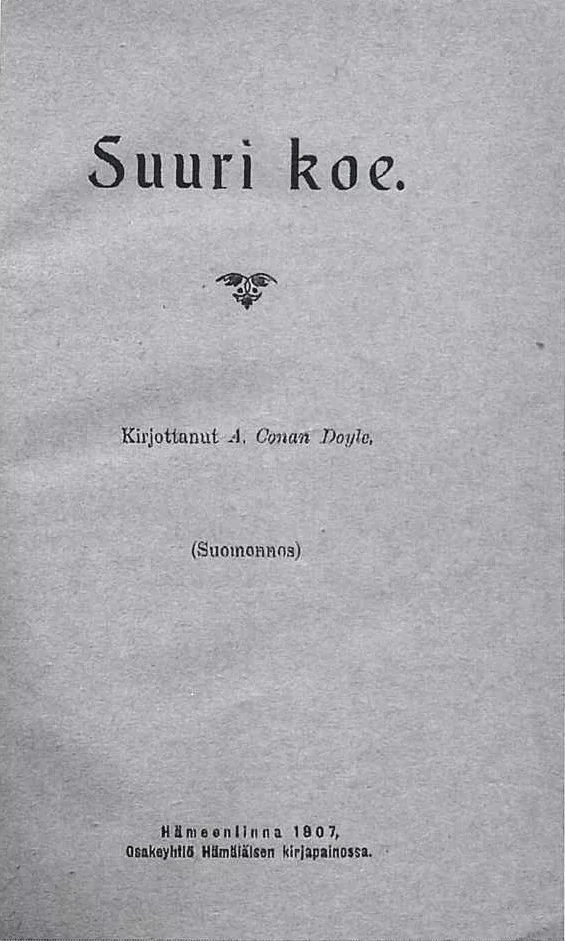 Suuri koe - Arthur Conan Doyle